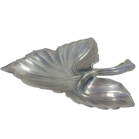 Tray Bruce Cox Aluminum 12" Leaf Shaped Signed and Numbered - Picture 10 of 12